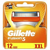 Gillette Fusion (Жиллет) сменные кассеты, 12 шт, Проктер энд Гэмбл