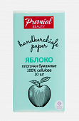 Premial (Премиал) платочки бумажные трехслойные белые с ароматом Зеленого яблока, 10 шт, Бумфа Групп